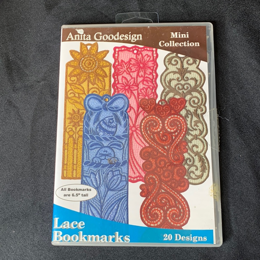 Anita Goodesign Lace Bookmarks Mini collection machine embroidery CD